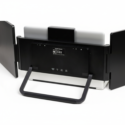Baksiden av Solid Dobbel Notebook LCD 1920x1200P dual Type-C monitor med ventilasjonsåpninger